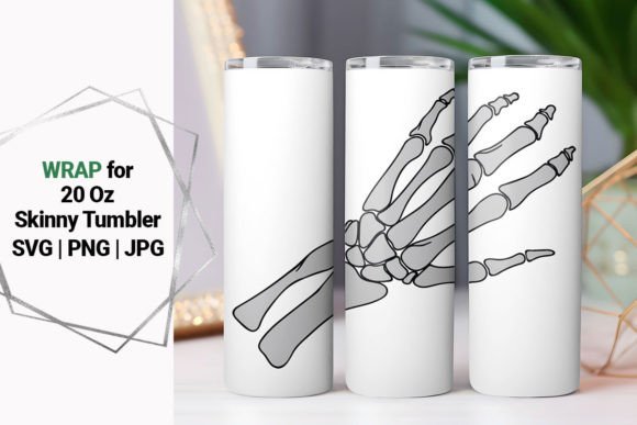 20oz Skeleton Hand Tumbler Wrap: Bold Graphics for Crafts