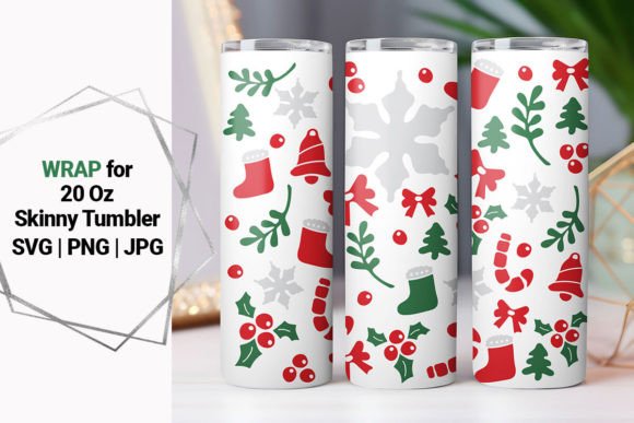 20oz Tumbler Christmas Wrap Graphics for Crafts