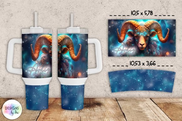 Aries Zodiac 40 Oz Tumbler Wrap Design