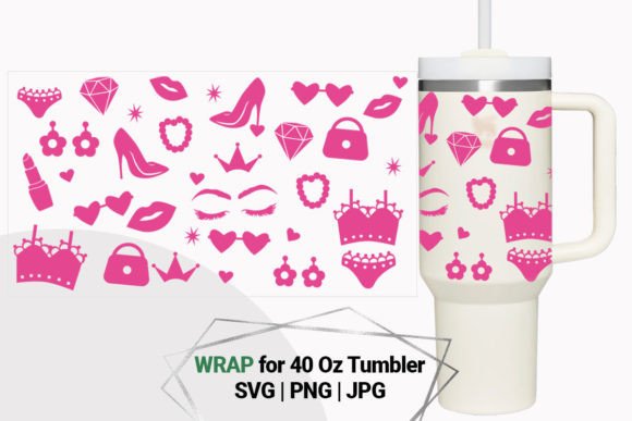 Barbiecore Tumbler Wrap: Graphic Design for Crafts