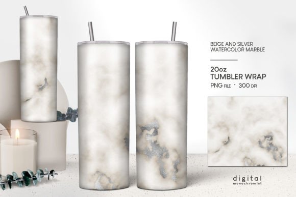 Beige Watercolor Silver Marble Tumbler: Graphics & Crafts Review