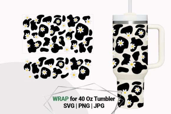 Cow Print Wrap Graphics for Tumbler Crafts & Content