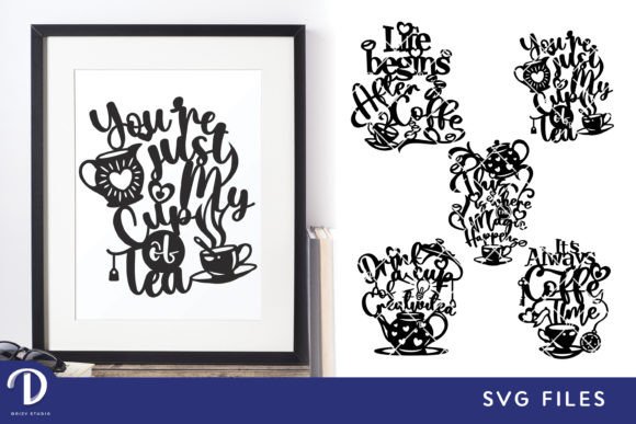 Cup of Coffee and Tea SVG for Crafts & Graphics