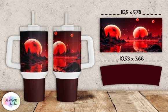 Fantasy Planets Tumbler Wrap Sublimation Graphics