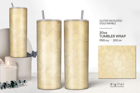 Glitter Encrusted Gold Marble Tumbler: Graphics & Crafts