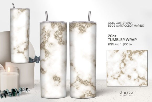 Gold Glitter Beige Marble Tumbler Review