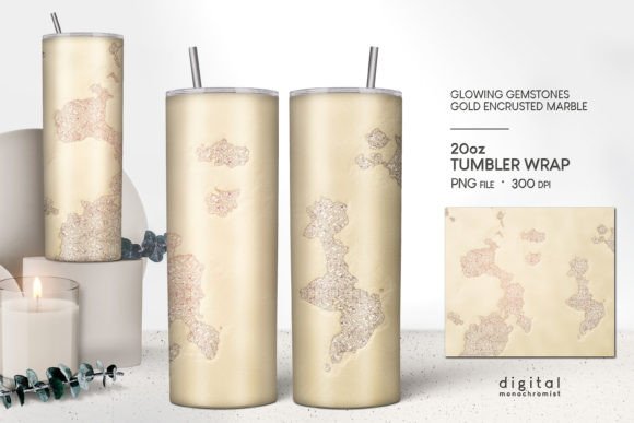 Gold Marble Rose Glow Tumbler Wrap PNG: Graphics & Crafts