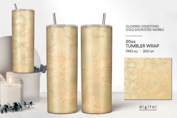 Gold Marble Soft Glow Tumbler Wrap: Graphics & Crafts