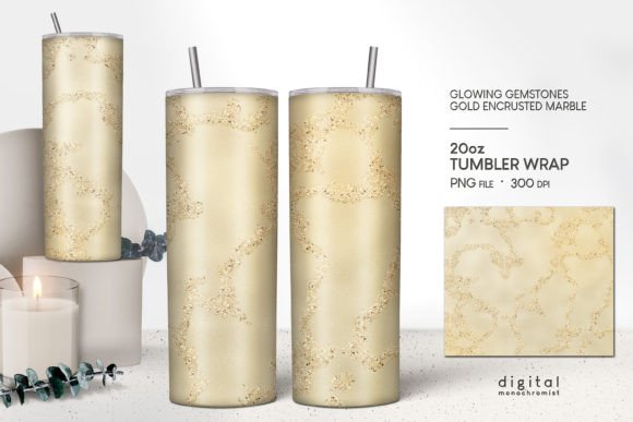 Gold Marble Yellow Glow: Tumbler Graphics for Crafts