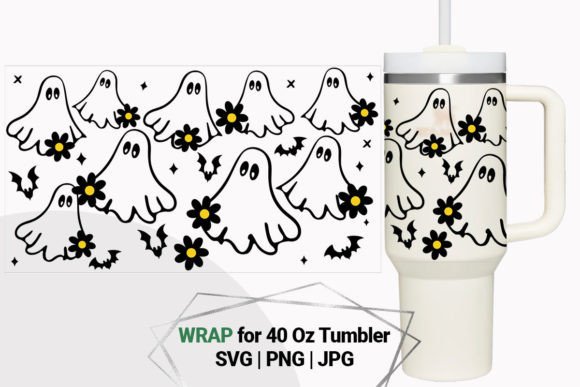Halloween Boo Print Wrap for 40 Oz: Graphics & Crafts