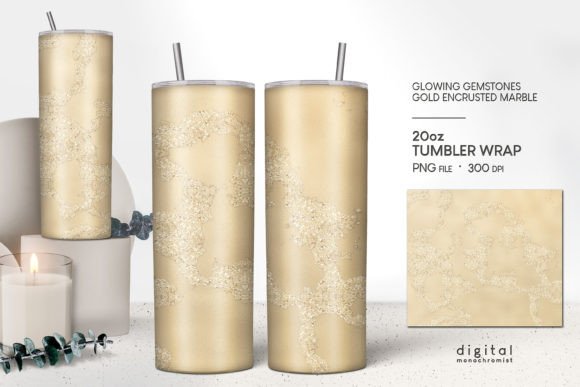 Honey Gold Marble Tumbler Wrap PNG for Graphics & Crafts