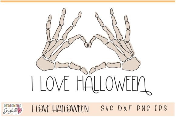 I Love Halloween Skeleton Hands SVG Graphics Review