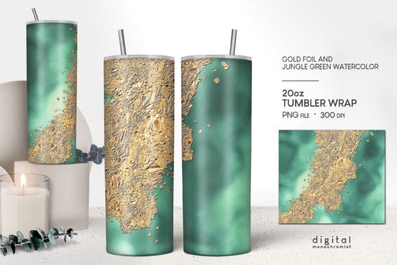 Jungle Green Watercolor Graphics for Crafts & Branding