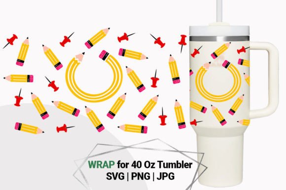 Pencils Print Wrap for 40 Oz Tumbler: Graphics & Crafts
