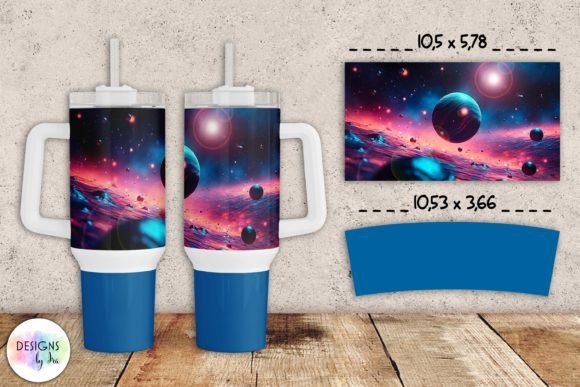Space Planets Tumbler Wrap 40 Oz