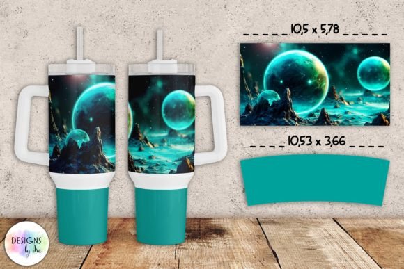 Space Planets Tumbler Wrap Sublimation: Graphics for Cosmic Branding