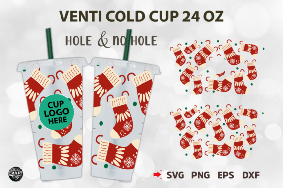 Stocking Christmas Venti Cold Cup Tumbler Wrap Graphics