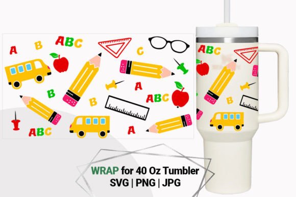 Teacher Print Wrap for 40 Oz Tumbler: Graphics & Crafts