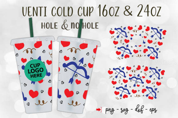 Valentine 24 Oz Venti Cold Cup Wrap Graphics & Tumbler Wraps