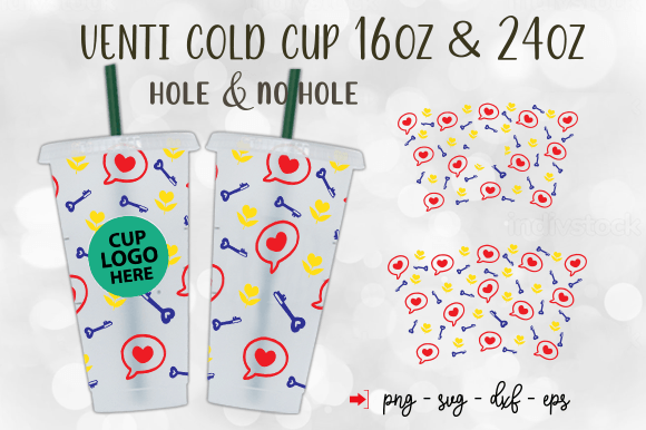 Valentine Venti Cup Wrap Graphics for Tumbler Branding