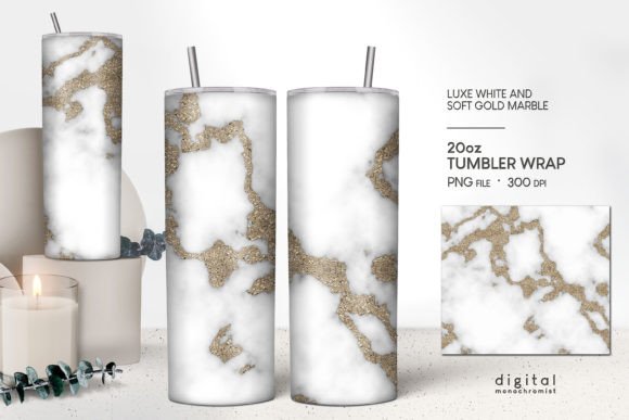 White Soft Gold Marble Tumbler Wrap: Graphics & Crafts Review